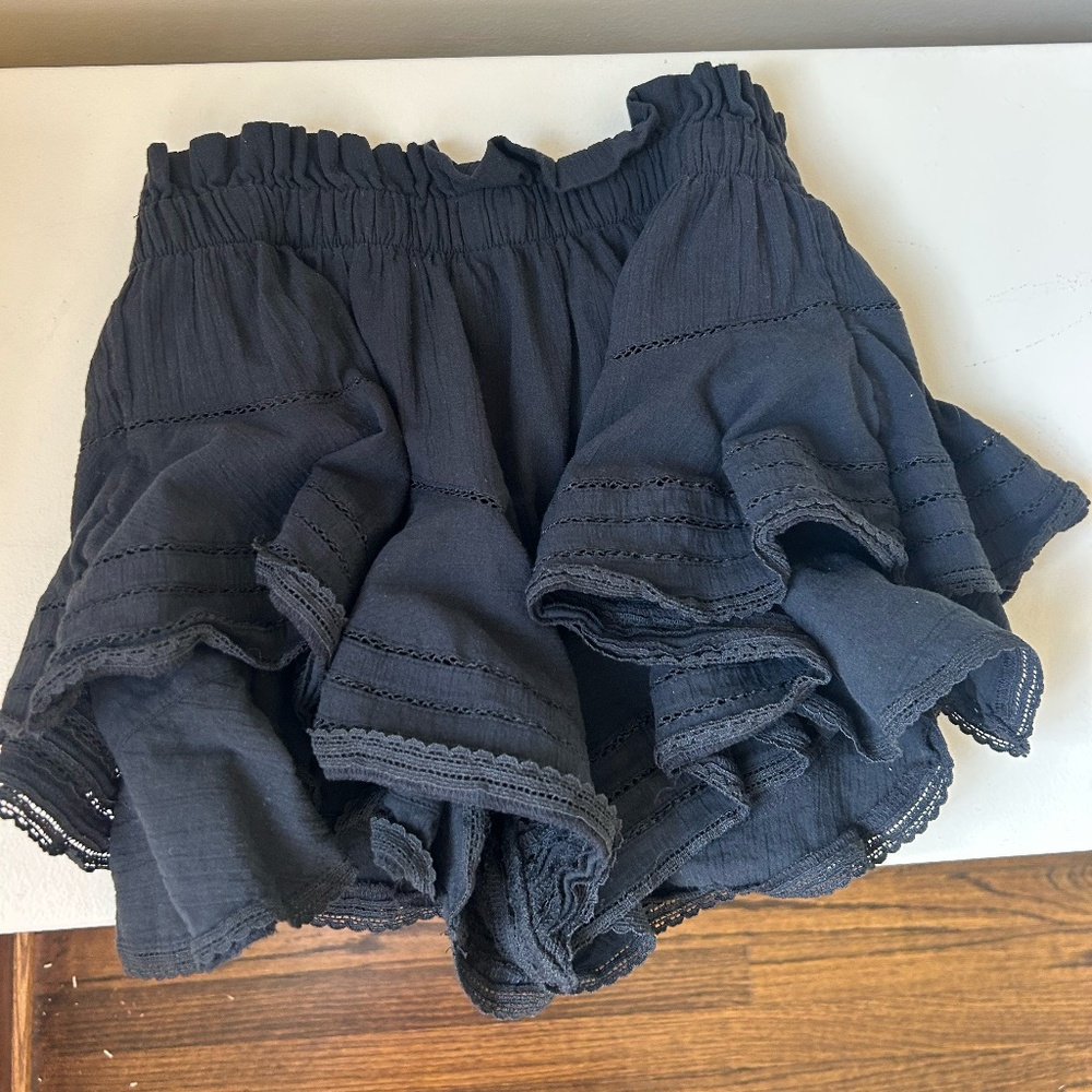 AERIE black ruffle skort